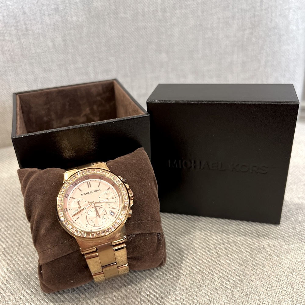 Rose Gold Michael Kors Watch with Crystals
